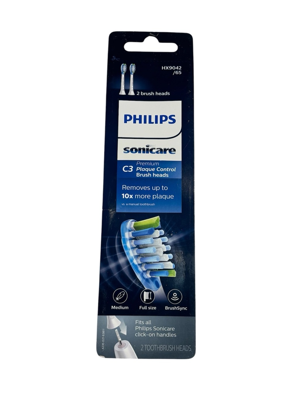 Philips Sonicare C3 Plaque Control Brush Heads - Blue & White